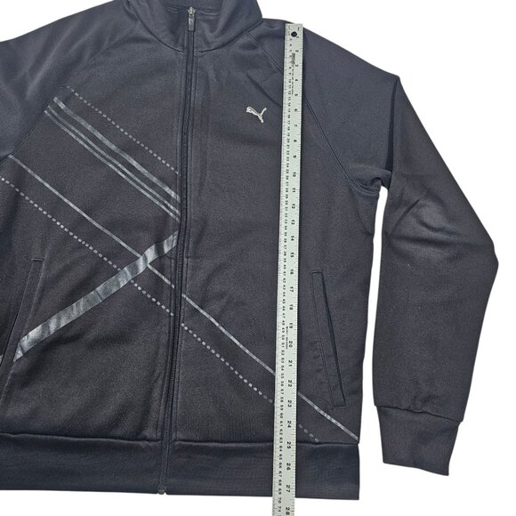 Puma Full-Zip Track Jacket With Graphic Stripes Mens Size XL Black - Picture 5 of 16